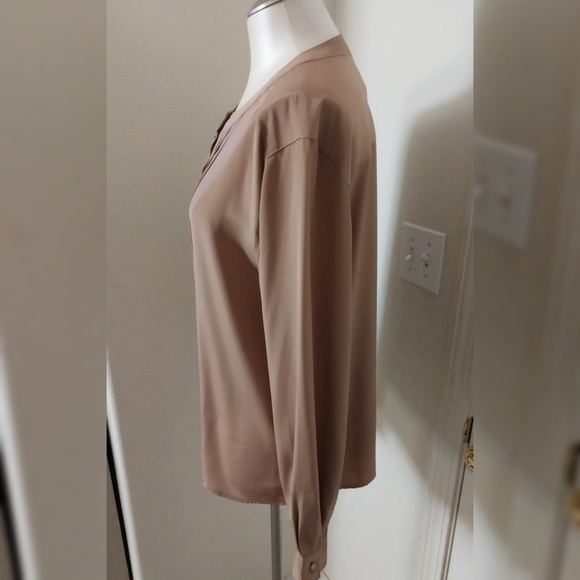 JENNIFER MOORE PLEATED LONG SLEEVE BLOUSE SZ 10 - Picture 3 of 9